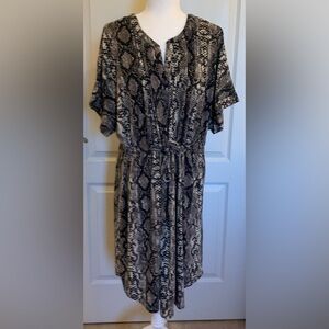 Chic Soul - Snake Print Dress - 1X